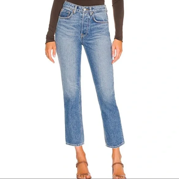 GRLFRND The Karolina High Rise Straight Crop Jeans Size 26 - Picture 2 of 11